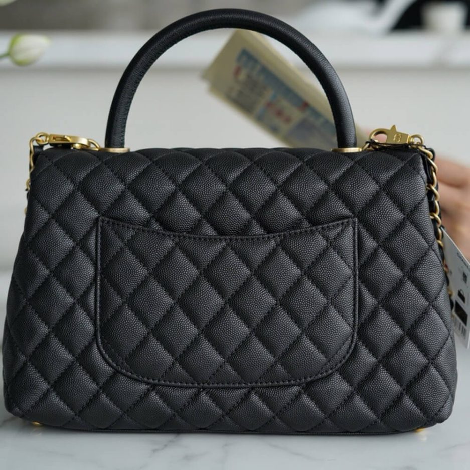 Ch*el large flap bag with top handle(high-end grade)