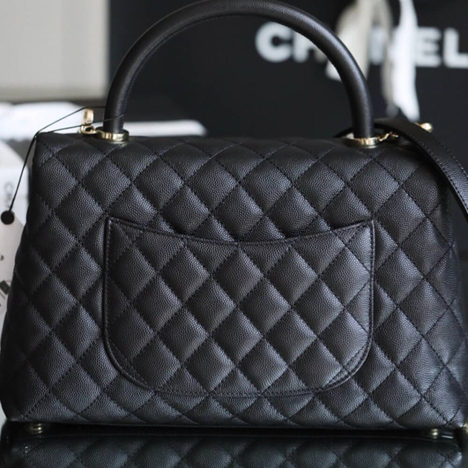 Ch*el large flap bag with top handle(high-end grade)