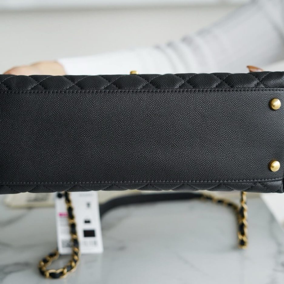 Ch*el large flap bag with top handle(high-end grade)