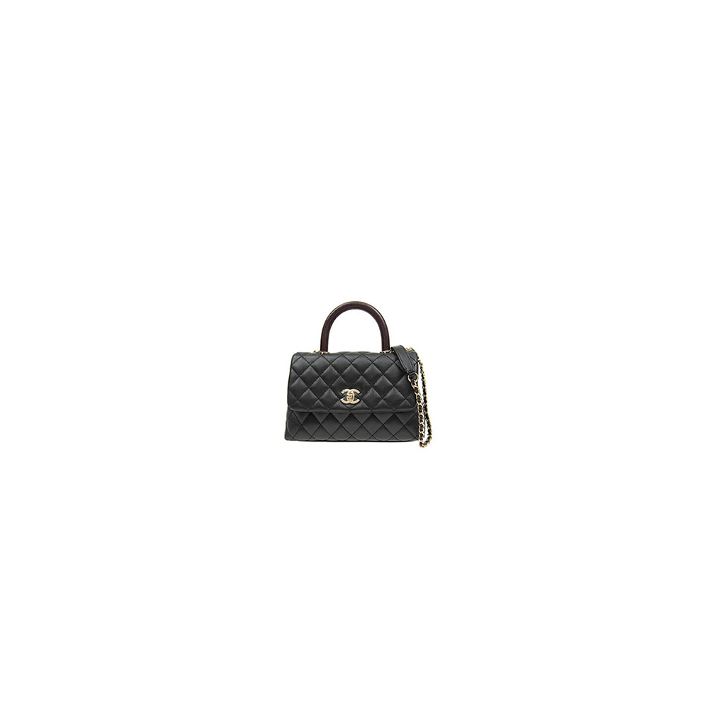 Ch*el coco handle flap shoulder bag pm
