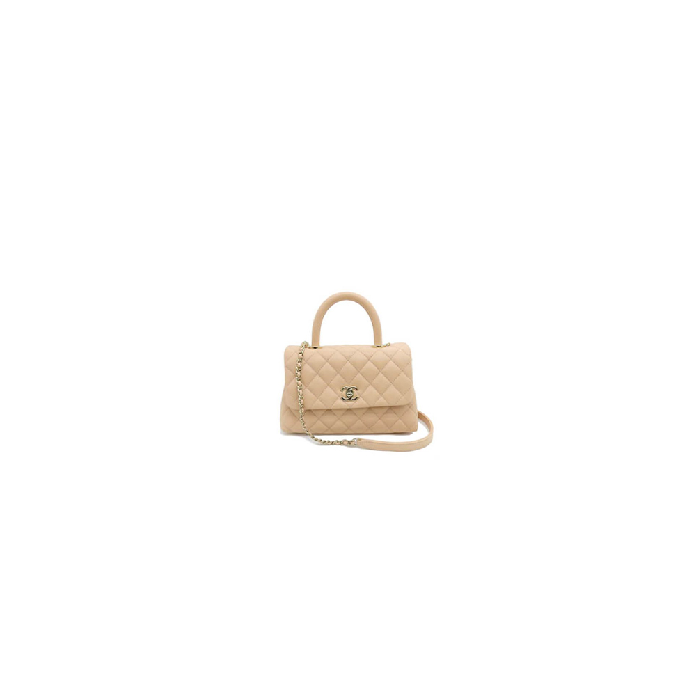 Ch*el coco handle flap shoulder bag pm