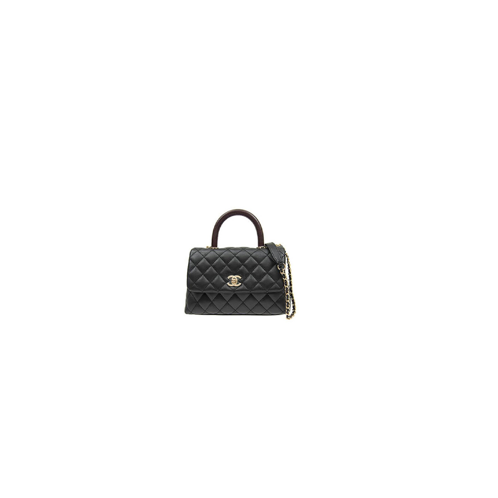 Ch*el coco handle flap shoulder bag mini